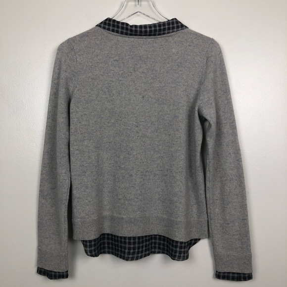 Joie Zhen Faux Shirt Wool/Cashmere PulloverSweater - Picture 7 of 8